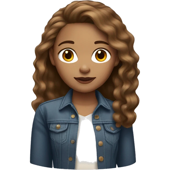 Brunette light skin girl light brown hair  emoji
