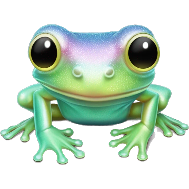 Sparkly glossy Pastel iridescent glass tree frog emoji