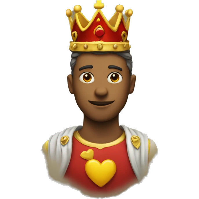 Red heart with yellow crown emoji