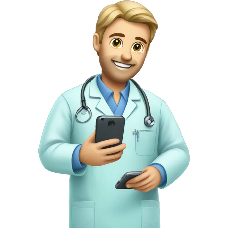 Orthopedic surgeon dialing a phone emoji