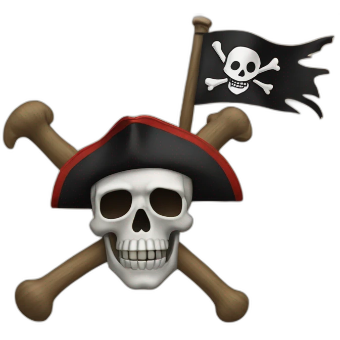 pirate flag blowing up emoji