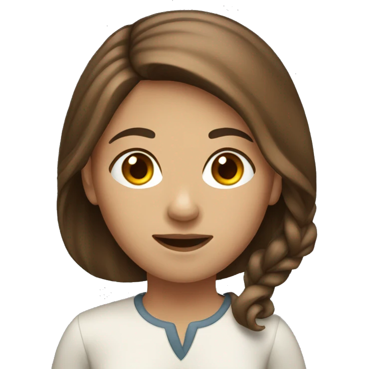 Girl psychology with brown hair emoji