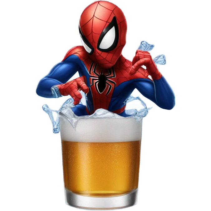 Spider-Man drinking a Bud Light emoji