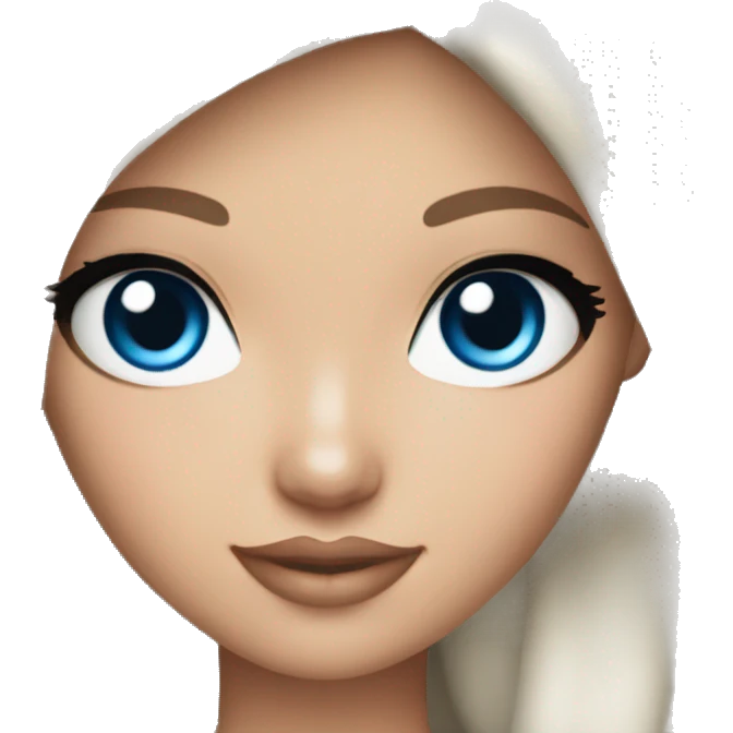Asian barbie blue eyes emoji
