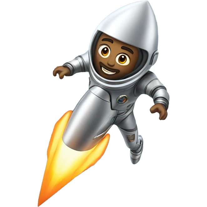 man flying on a rocket emoji