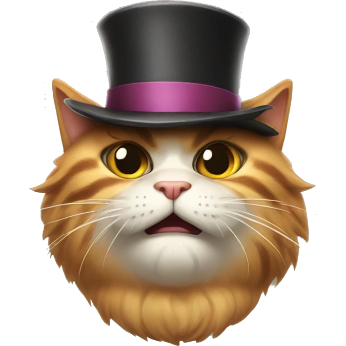 super angry cat with tophat emoji
