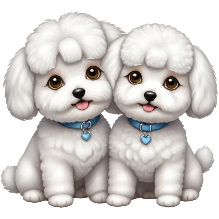 Two Bichon frise girls  emoji