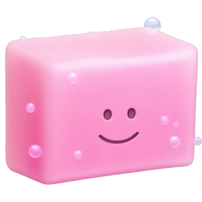Light pink soap bar with soap bubbles  emoji