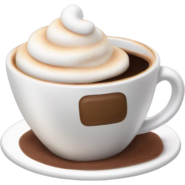 cup of coffee with marshmellows and straw emoji