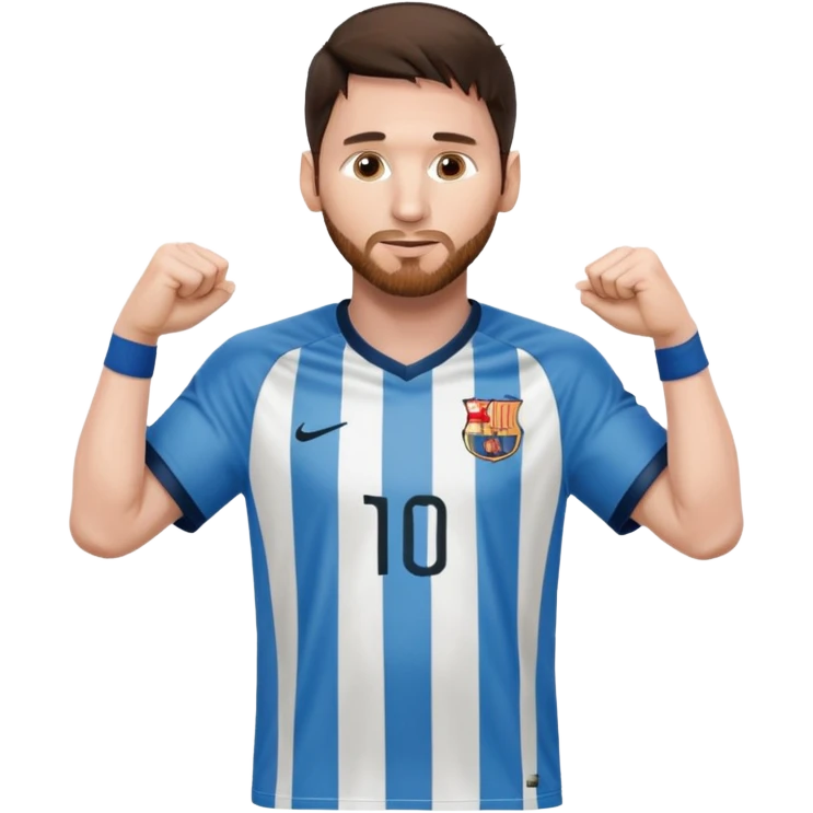 Lionel Messi holding up his shirt to the side emoji