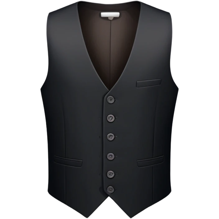 just a black women's vest garment with 3 buttons, no background, no model, only the clothing item emoji