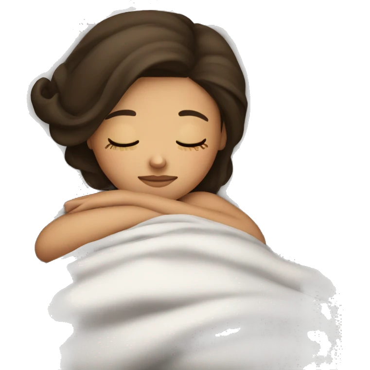 Brunette girl sleeping emoji