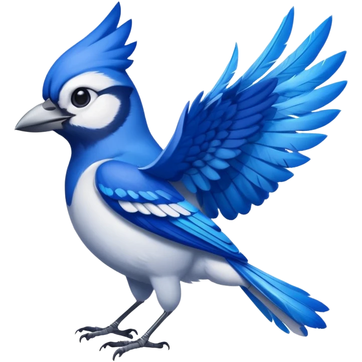 bluejay with attitude, wings crossed emoji