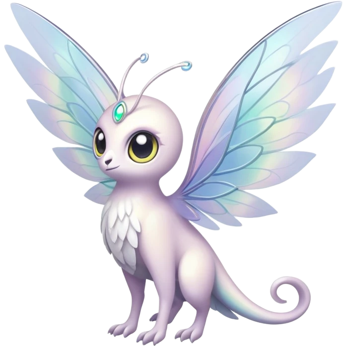  Iridescent white pale wings-ears, fairy-like-fakemon-creature  emoji