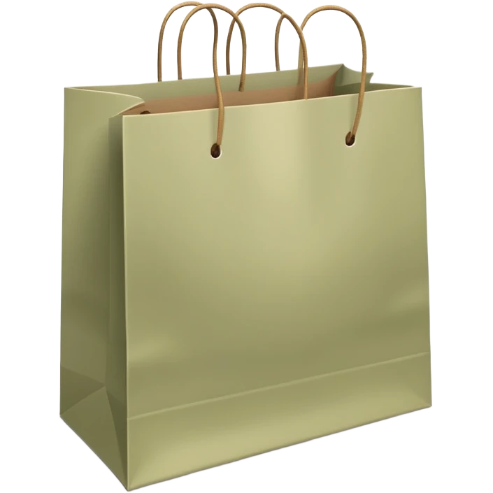 Pale olive paper shopping bags emoji