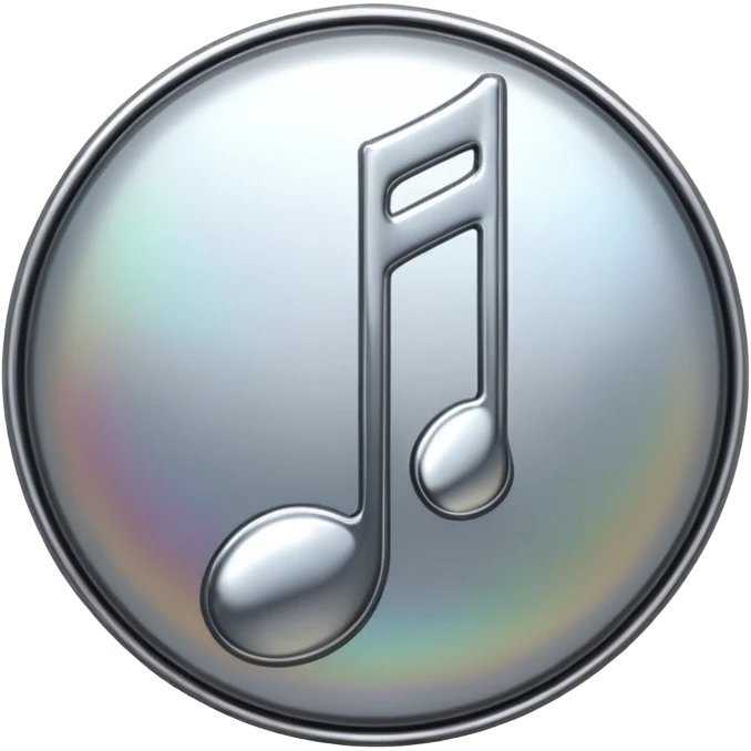 mac os music note metal chrome emoji