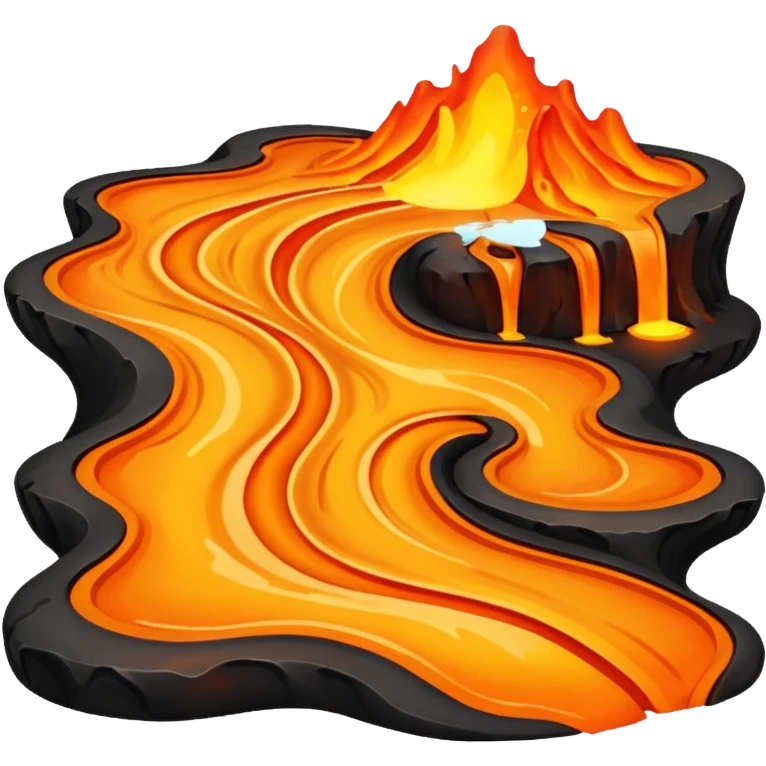 create an emoji of a little lava flow, no face just the lava, no volcano, something like a stain emoji
