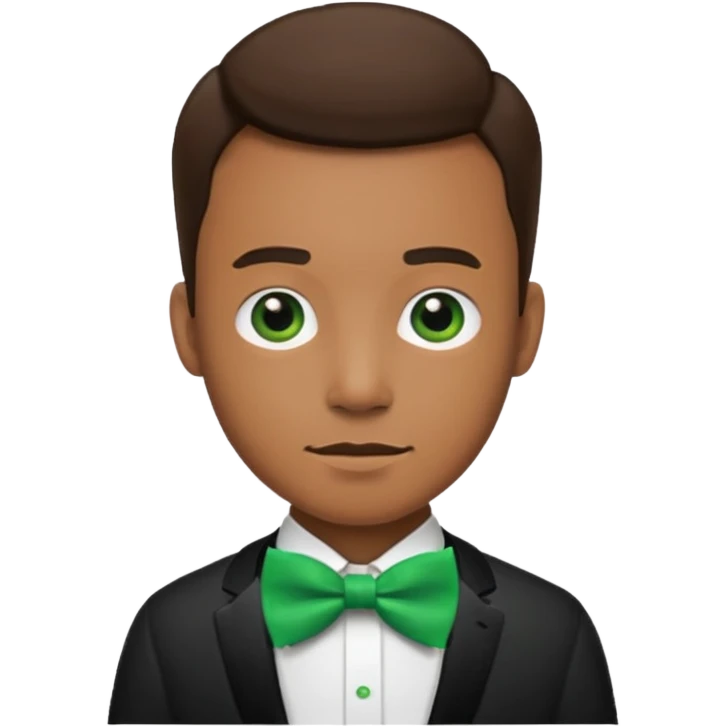 a man wearing a green bow tie emoji