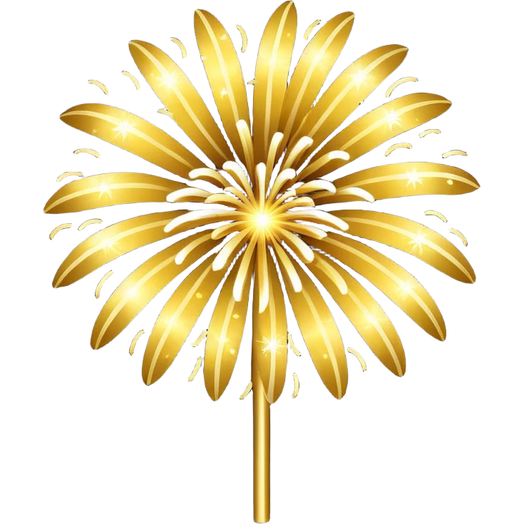 Gold fireworks emoji