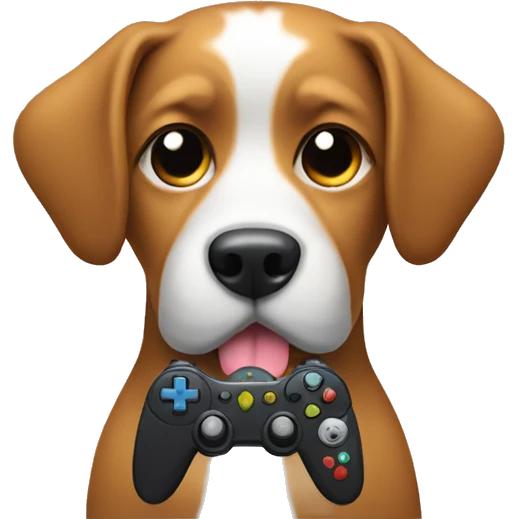 dog with a controller emoji