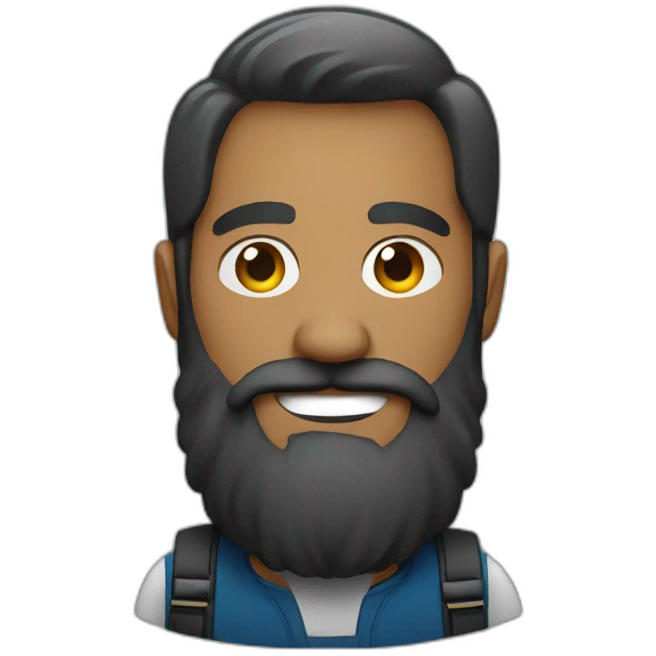 Bold guy photographer with beard  emoji