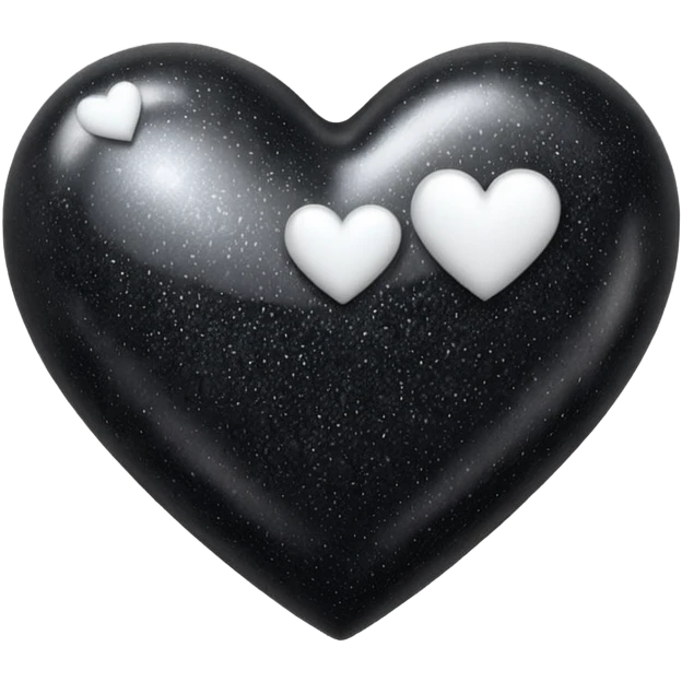 heart with black glitter and white heart emoji