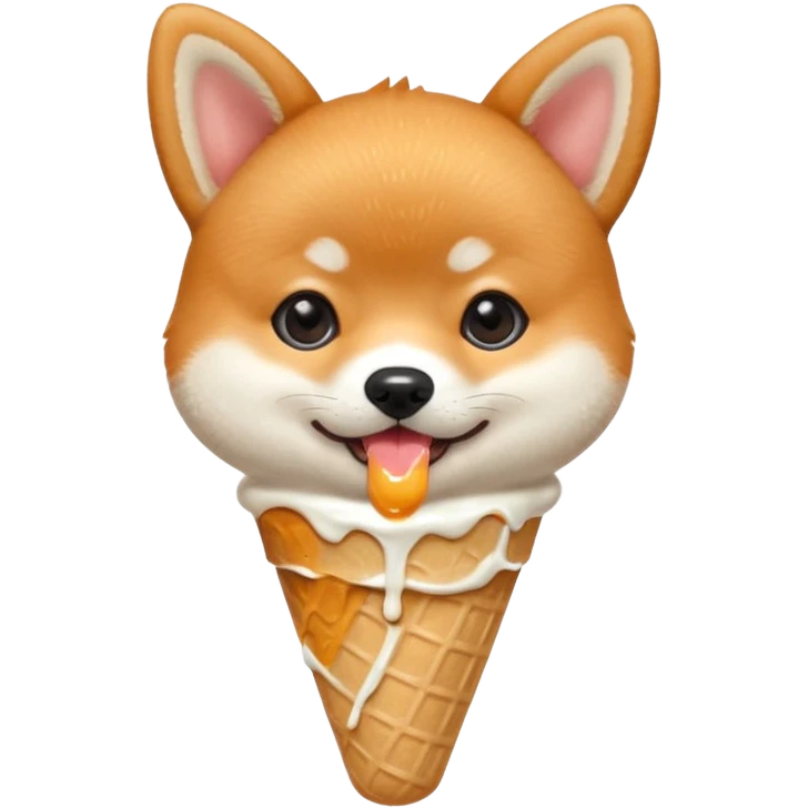 The baby shiba dog with icecream emoji