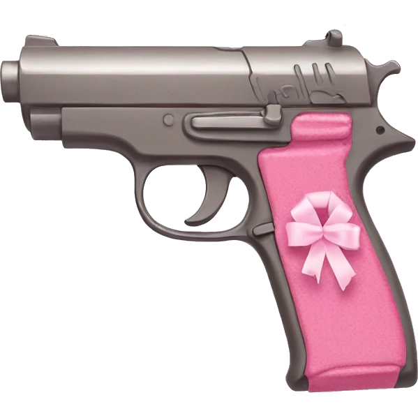 pink pistol with a pink ribbon emoji