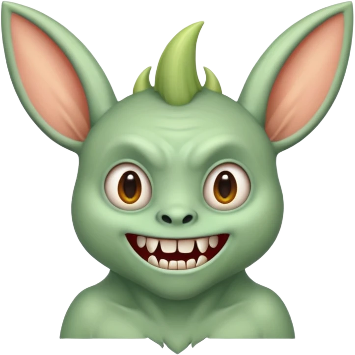 LABUBU, a small monster with high, pointed ears and serrated teeth. emoji
