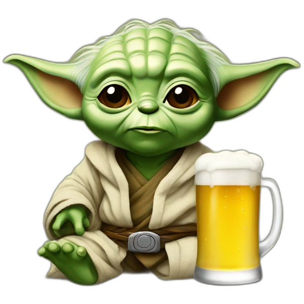 yoda with beer emoji