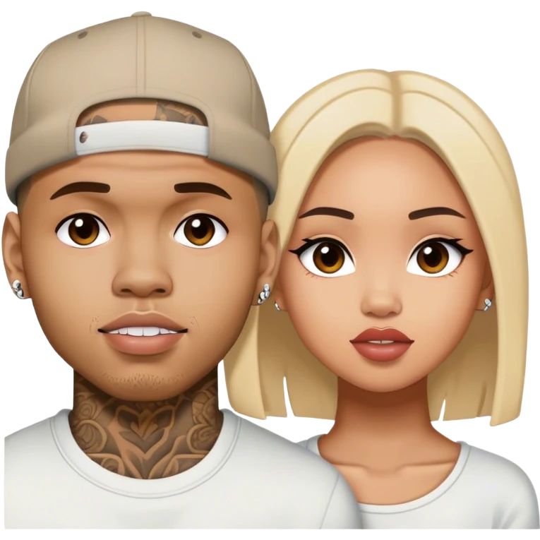  Hyper Realistic Chris Brown and beautiful Karruche Tran  emoji