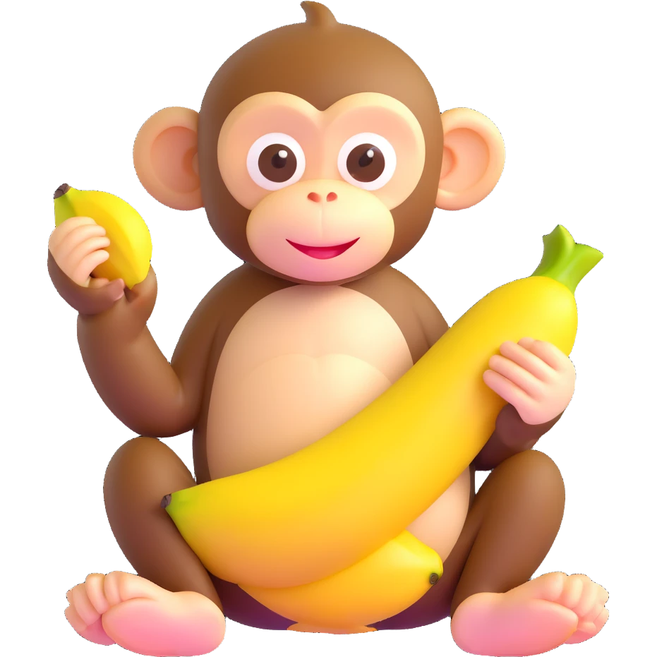 baby monkey peeling a banana emoji