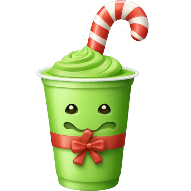 Matcha with a candy cane emoji