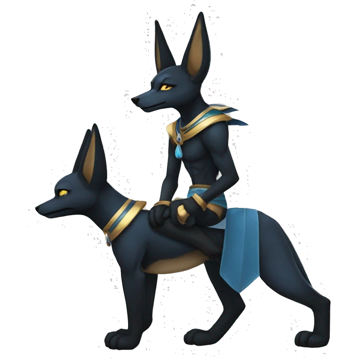 Anubis-Lucario on four legs full body emoji