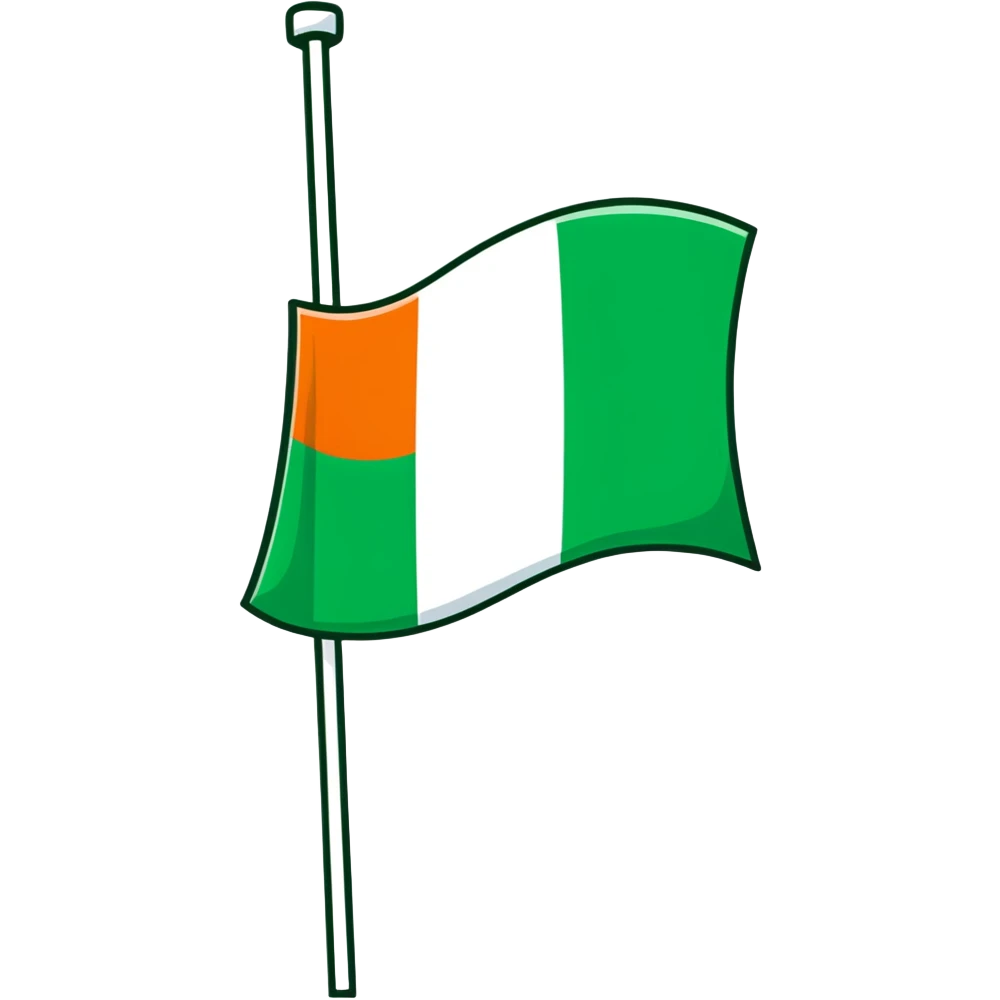 Irish flag on a pole emoji