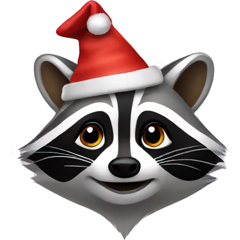 raccoon in a festive cap emoji