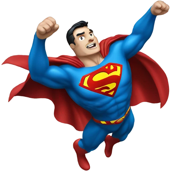Chrome Superman flying emoji