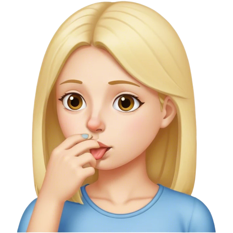 girl picking nose emoji