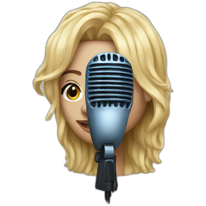 pop star with head mic emoji