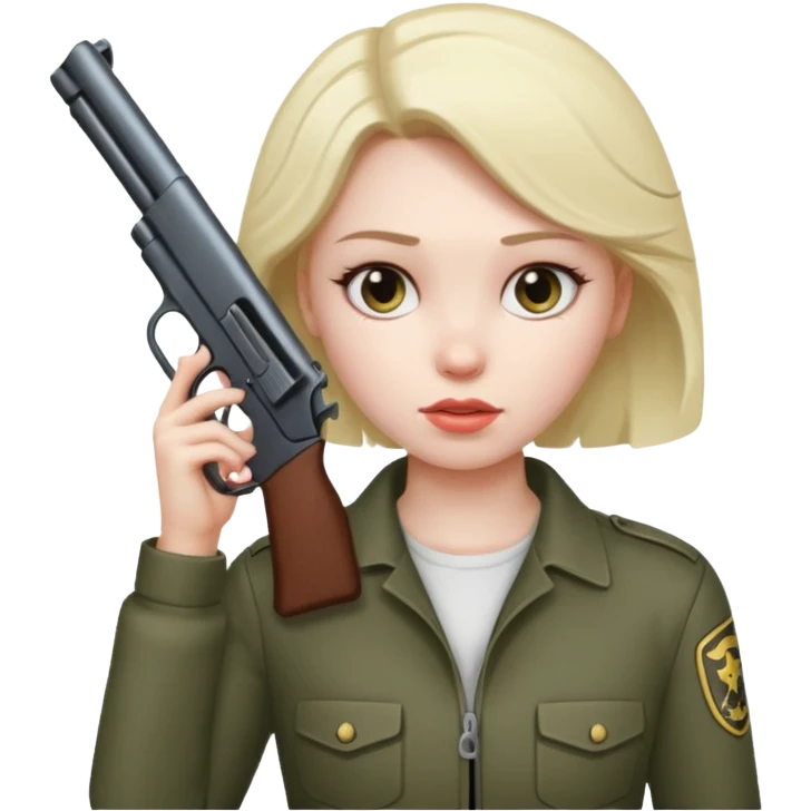 girl with gun facing her head emoji