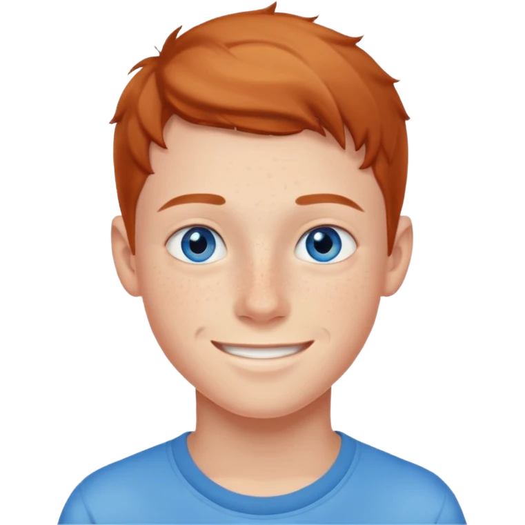 niño guapo adolescente de ojos azules sonriendo emoji