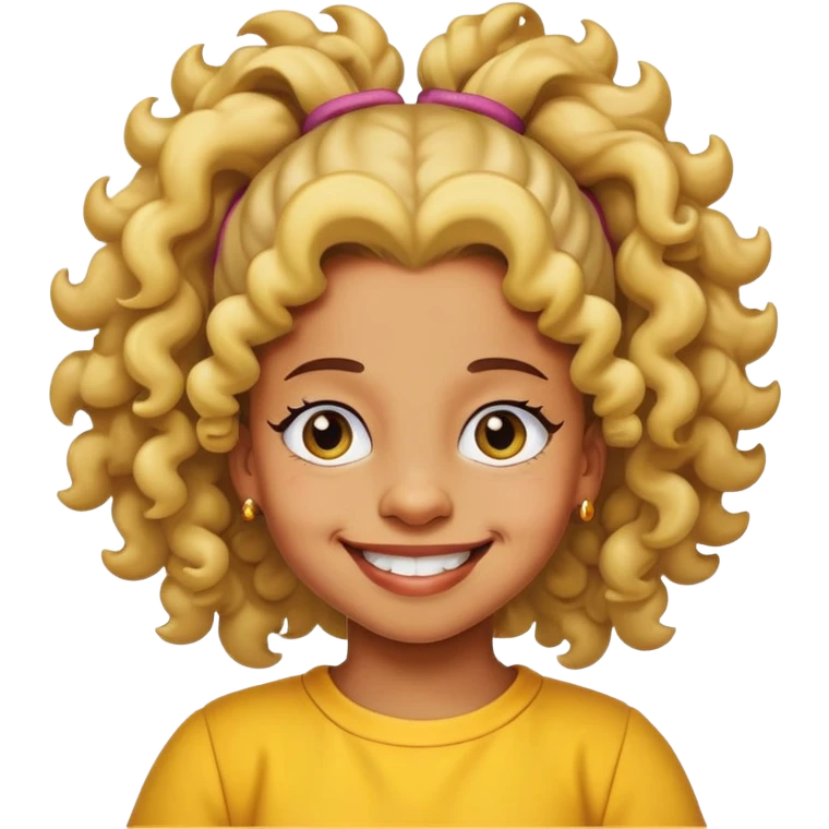 Make realistic lisa simpson as african american with big curly ponytail as a kid emoji