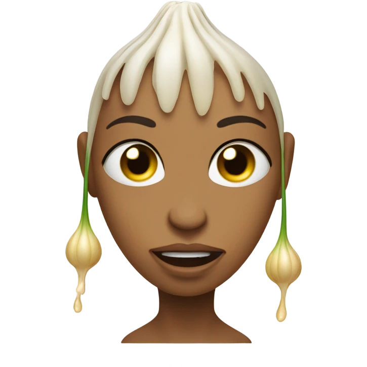 Female garlic crying emoji