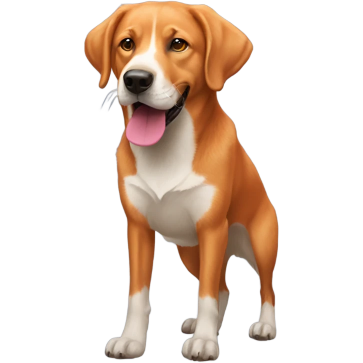 Fox red Labrador retriever holding ball emoji