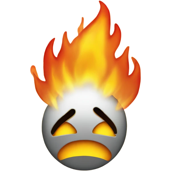 emoticon on fire emoji