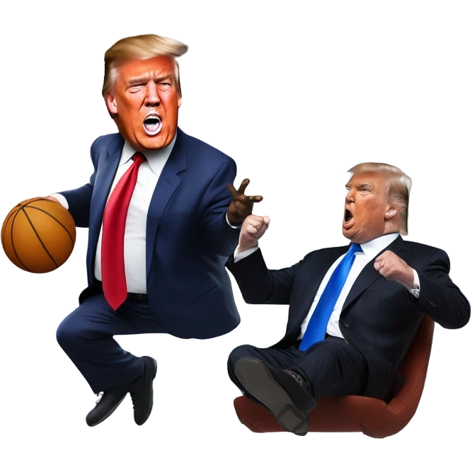 Shaquille O'Neil dunking on Donald trump  emoji