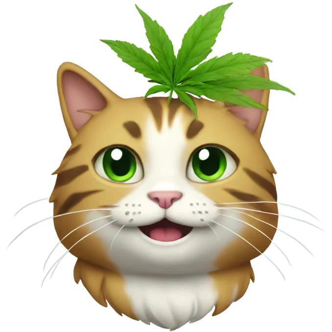 Weed cat happy emoji
