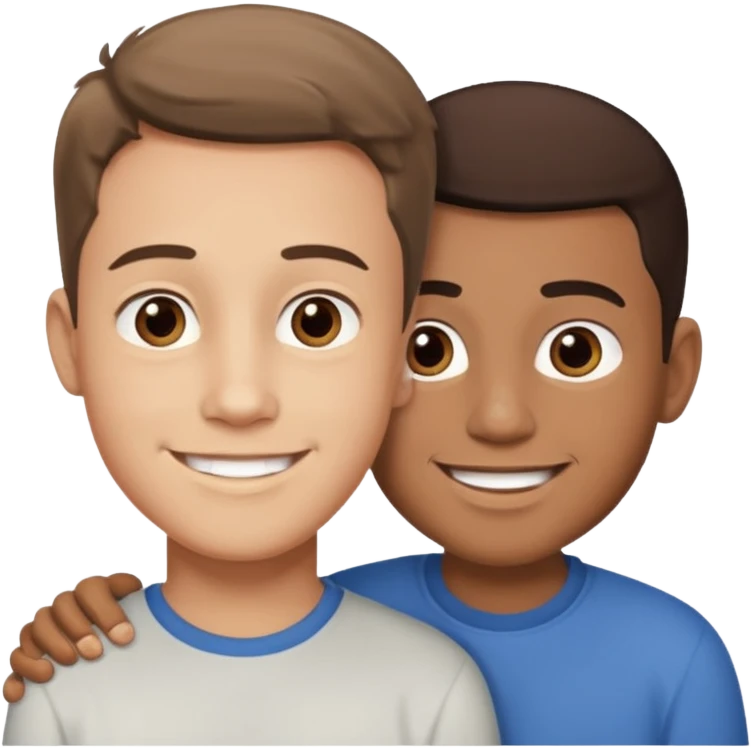 Children boy with papa same person emoji