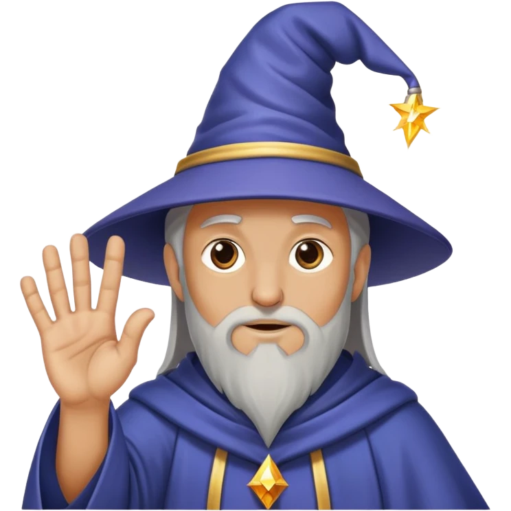 wizard holding up five fingers emoji