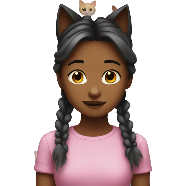 A girl whit a cat emoji
